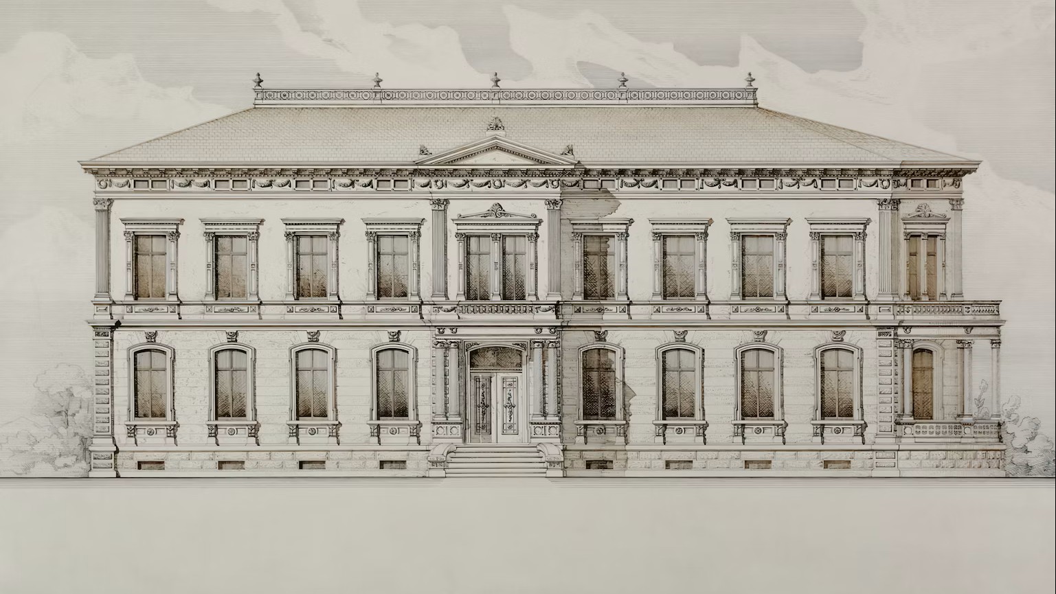 An architectural sketch.